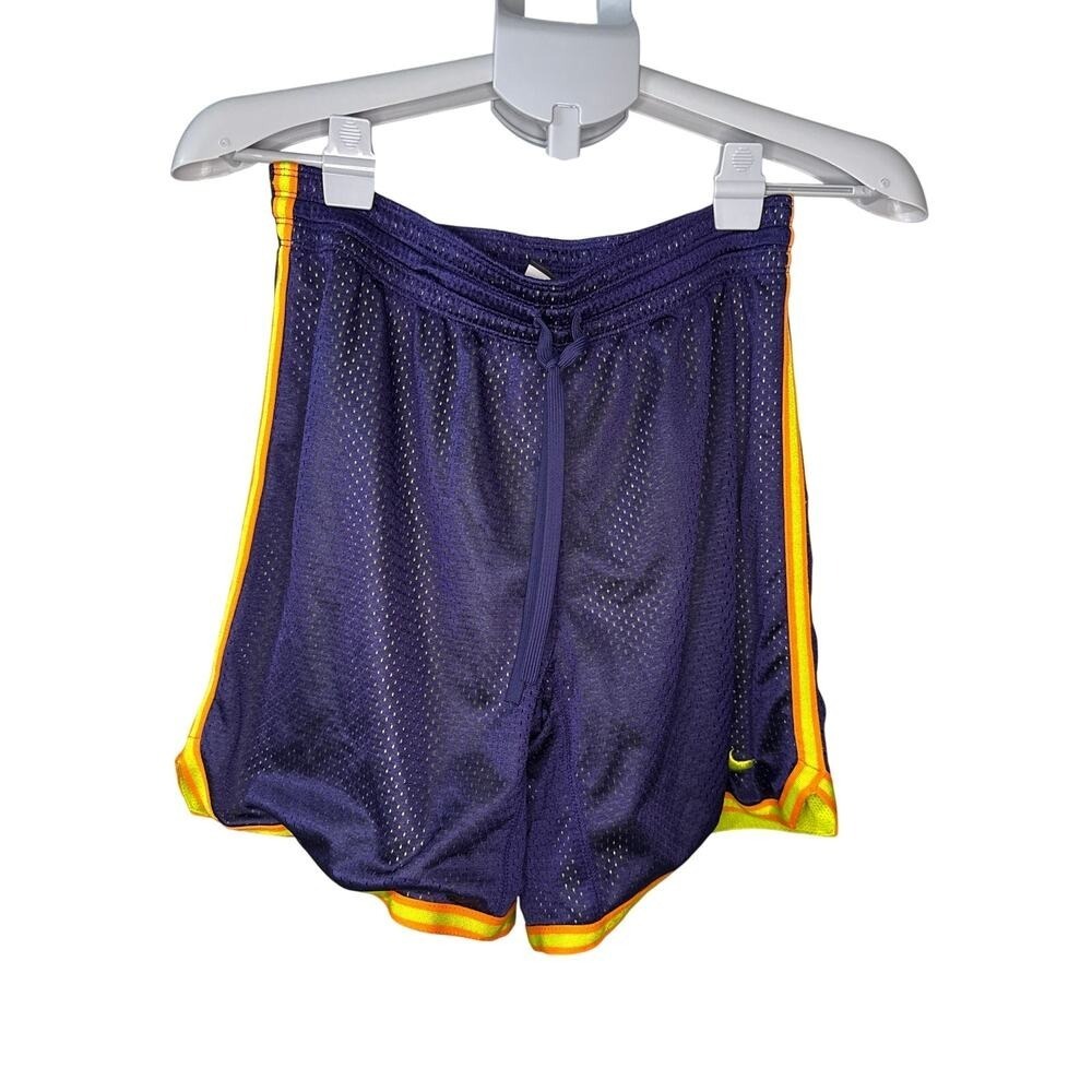 Nike Dark‎ Blue/Purple  Shorts with Bright Yellow Trim Women Small